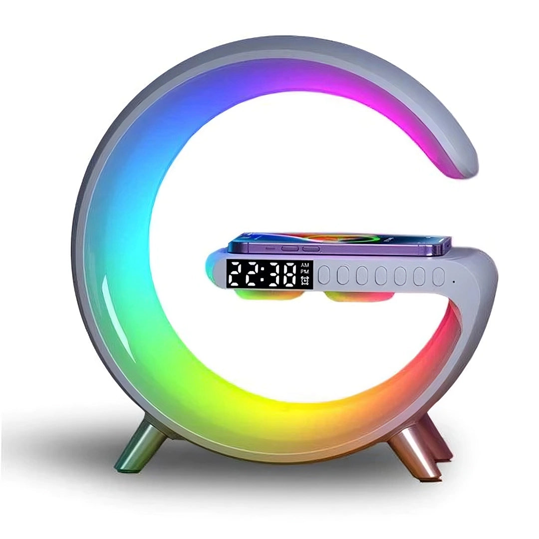 PacificVenue™ 4-in-1 Alarm Clock, Mood Light, Speaker & Wireless Charger