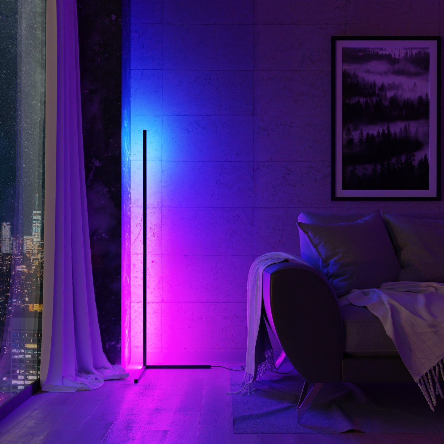 LED Color Changing Corner Lamp