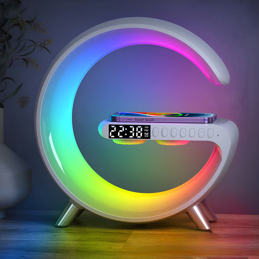 PacificVenue™ 4-in-1 Alarm Clock, Mood Light, Speaker & Wireless Charger