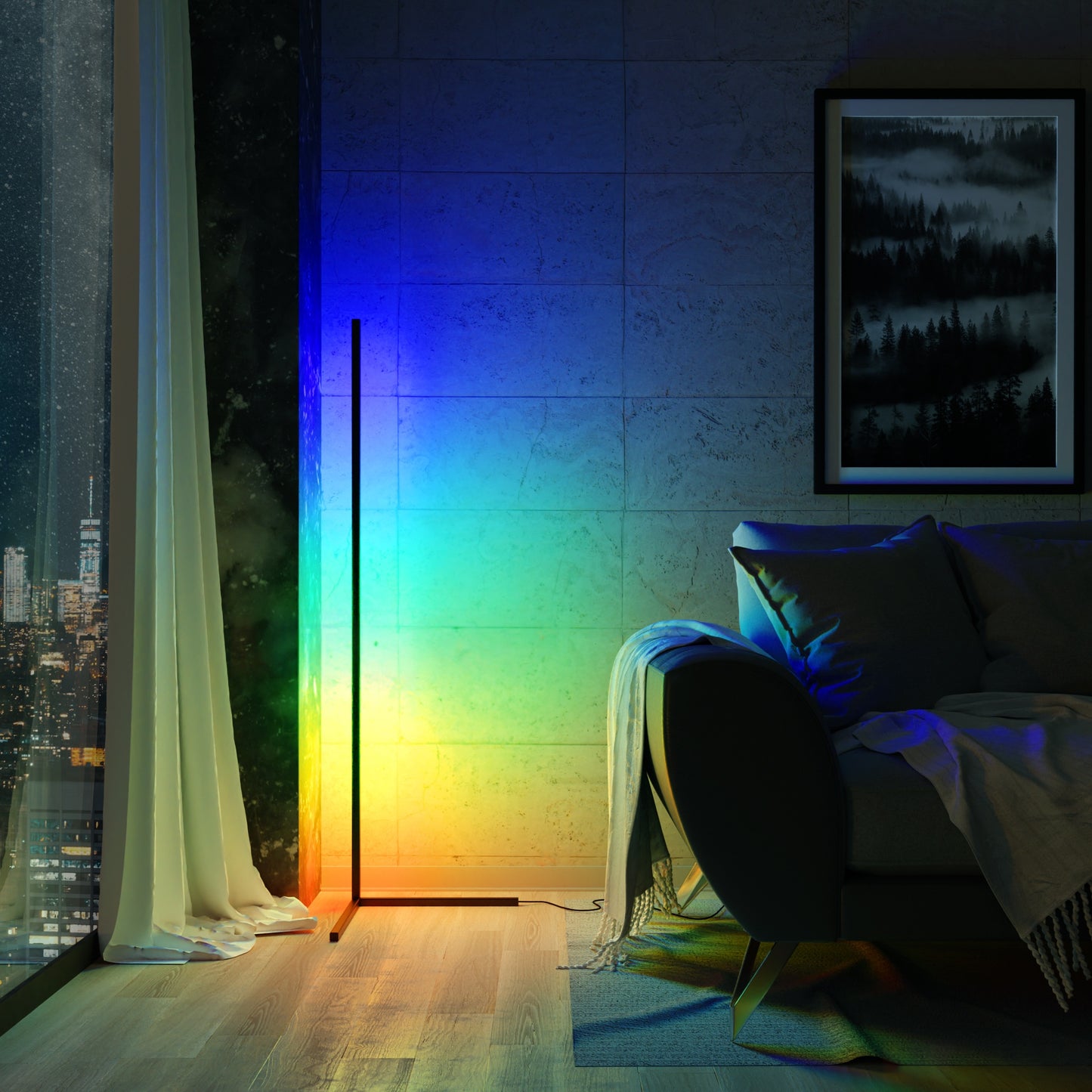 LED Color Changing Corner Lamp